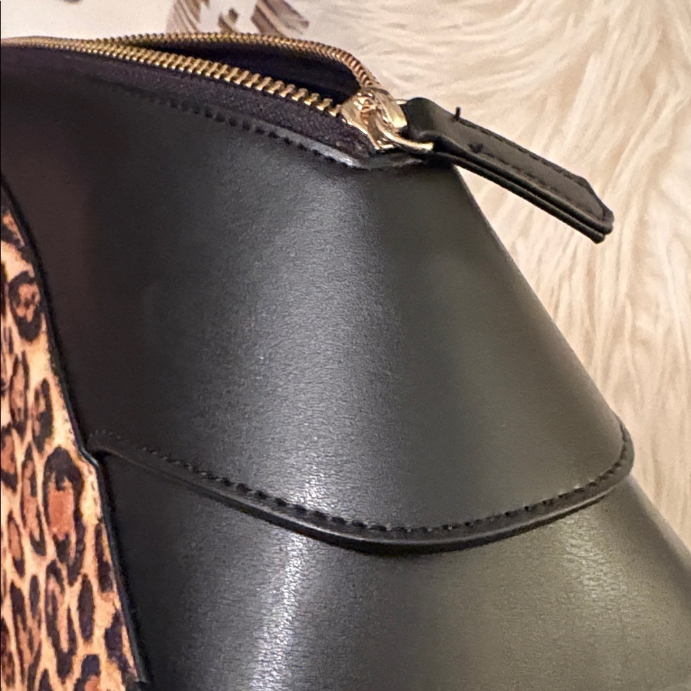 White House Black Market Leopard and Black Satchel - Picture 7 of 11